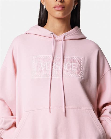 pink versace hoodie|Versace barocco hoodie.